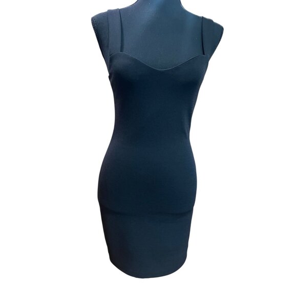 Mini Dress Women Small Black Sleeveless Bodycon Sweetheart Neckline Cocktail - Picture 1 of 4